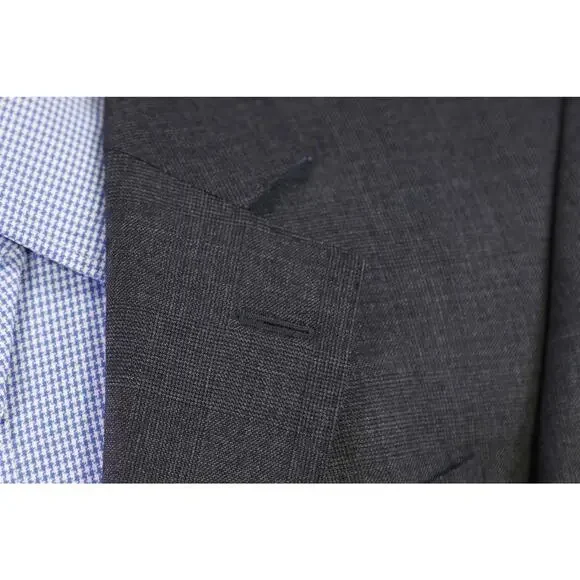 Stanley Ley Legal Outfitters Gray Plaid Wool 2-Btn Blazer Jacket 36S